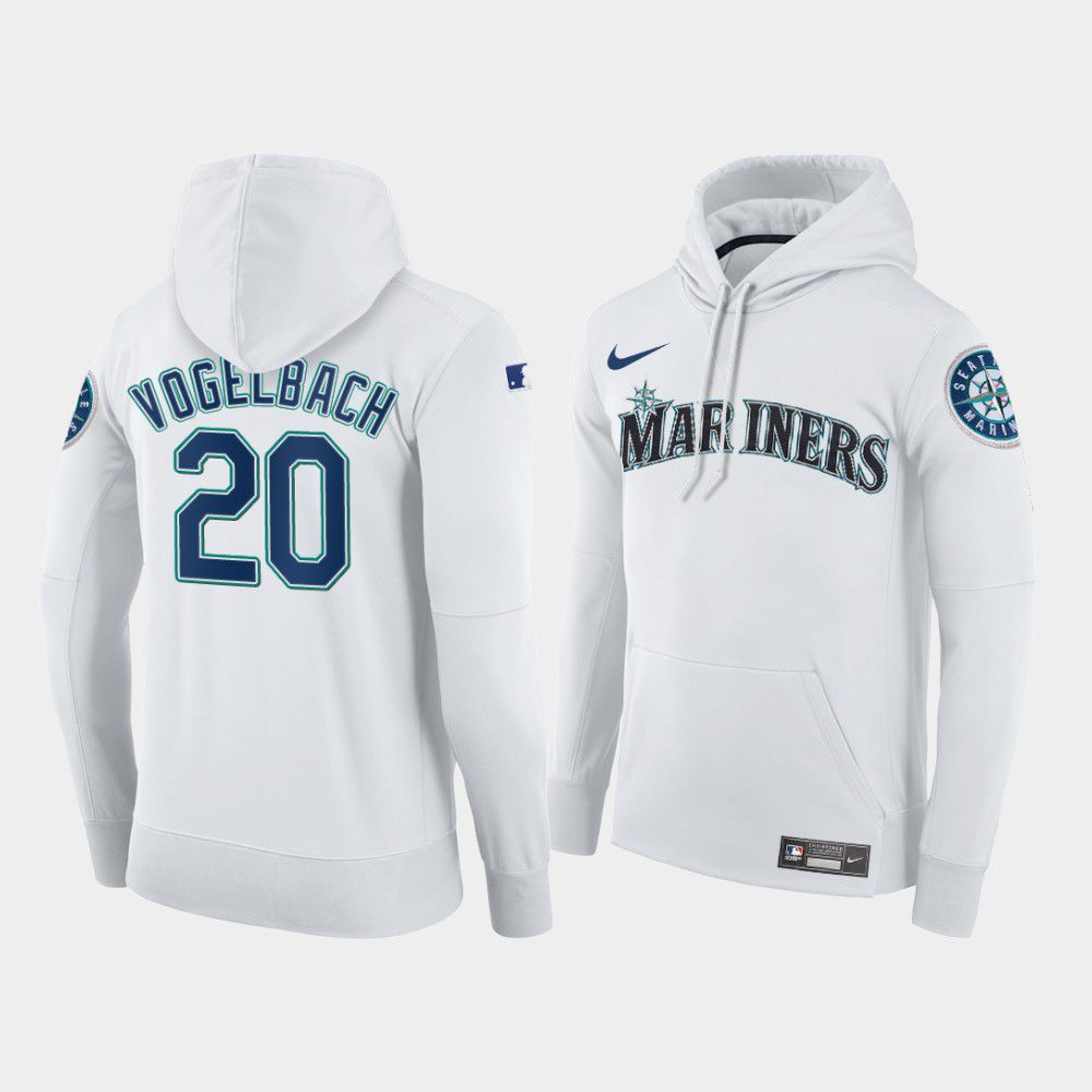 Men Seattle Mariners #20 Vogelbach white home hoodie 2021 MLB Nike Jerseys